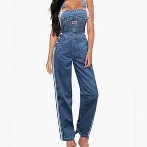 Vintage Revolt Jeans Carpenter Denim Overalls Coveralls with Side Stripes Large